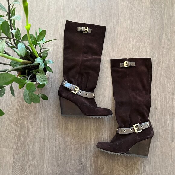 Michael Kors Brown Suede Slouchy Boots - Picture 2 of 10